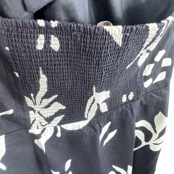 LOFT NWT Fern Linen Blend Black White Halter Lined Mini Dress Size 14 - Picture 7 of 10